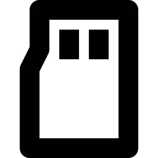 Icono Del Micro Teléfono Tarjeta Estilo Del Esquema — Vector de stock