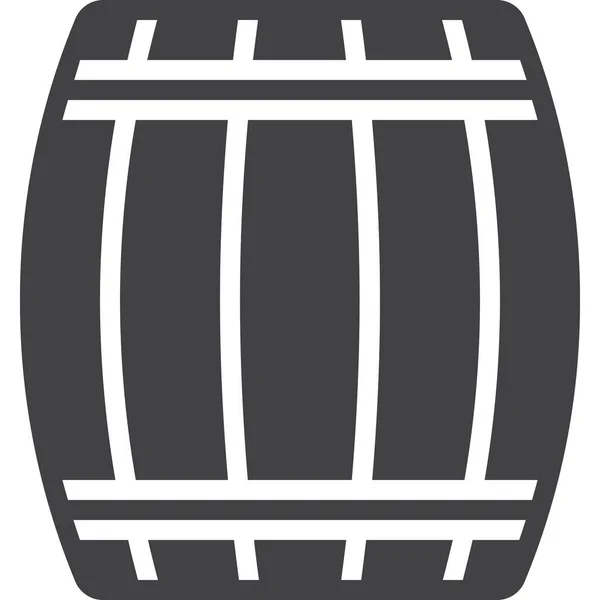 Barrel Keg Wine Icon Solid Style — Stock Vector