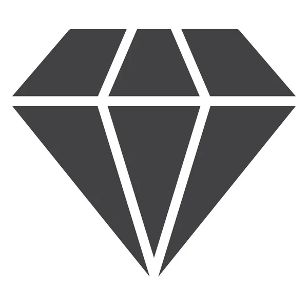 Diamant Edelstein Ikone Soliden Stil — Stockvektor