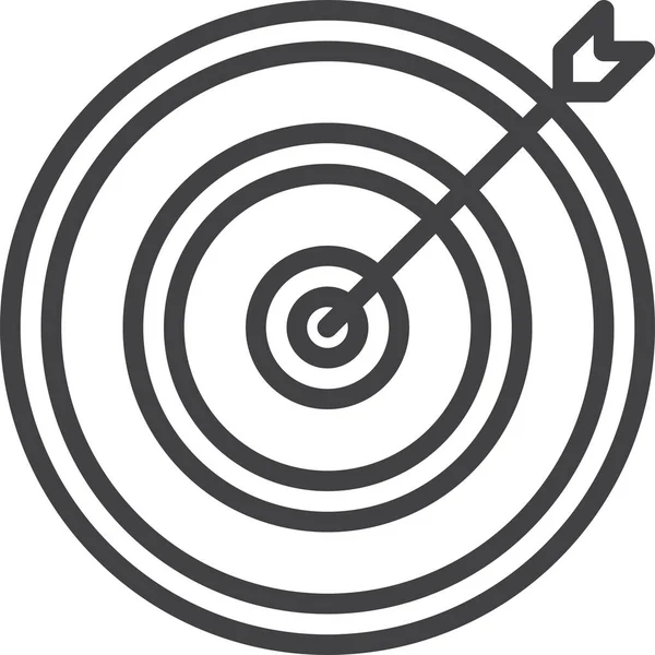 Bullseye目标图标在轮廓风格 — 图库矢量图片