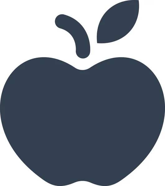 Schlitz Apple Food Ikone Solidem Stil — Stockvektor