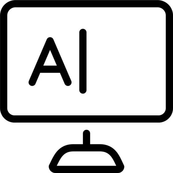 Inhalt Desktop Schreibsymbol Outline Stil — Stockvektor