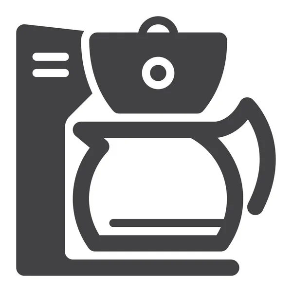 Máquina Café Ícone Estilo Sólido — Vetor de Stock