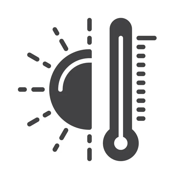 Hot Temperature Thermometer Icon Weather Category — Stock Vector