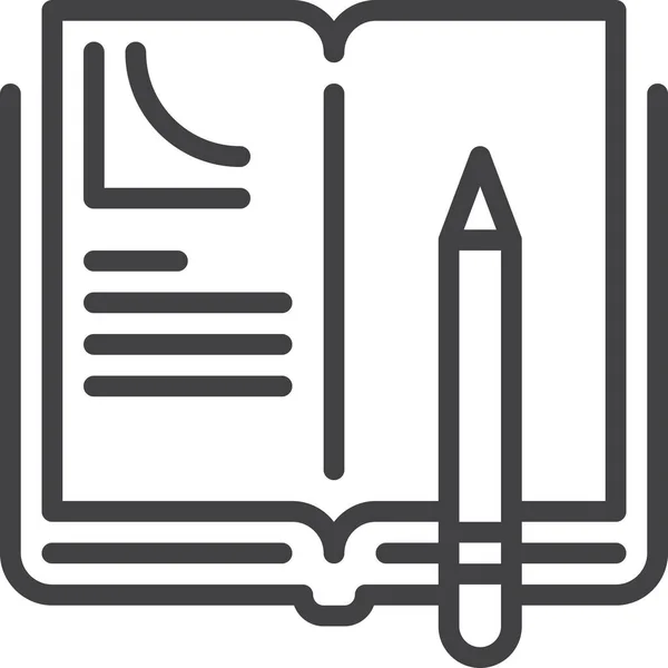 Buch Hausaufgaben Stift Symbol Der Kategorie Bildung Schule Lernen — Stockvektor