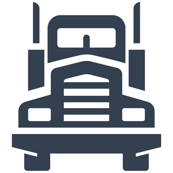 Icono Negocio Transporte Vista Frontal Estilo Sólido — Vector de stock