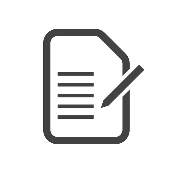 Documento Editar Icono Formulario Estilo Esquema — Vector de stock