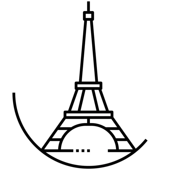 Edificio Icono Hito Eiffel Estilo Esquema — Vector de stock