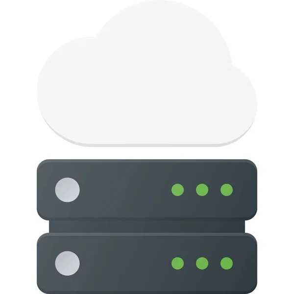 Ikona Serveru Cloud Computing Stylu Flat — Stockový vektor