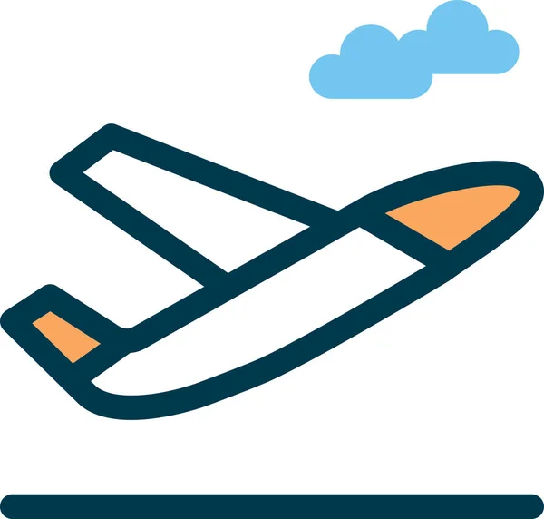 Ikona Oblačnosti Letadla Vyplněném Obrysu — Stockový vektor