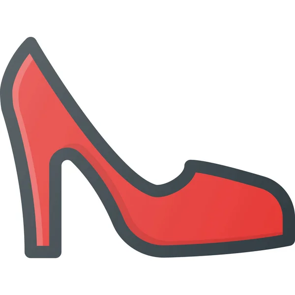 Heel Heels High Icon Filled Outline Style — Stock Vector