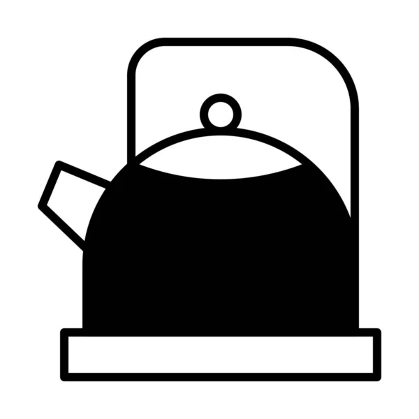 Cocina Hervidor Agua Icono Estilo Sólido — Vector de stock