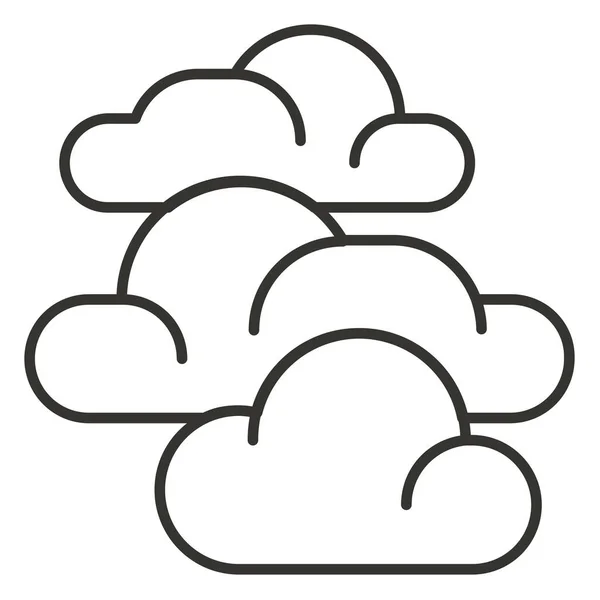 Wolken Bewolkt Pictogram Omtrek Stijl — Stockvector
