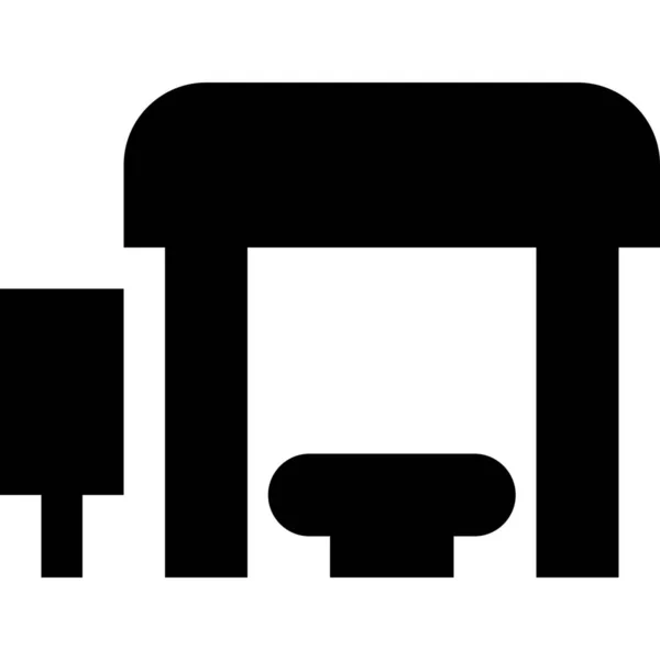 Ônibus Lugares Parar Ícone Estilo Esboço — Vetor de Stock