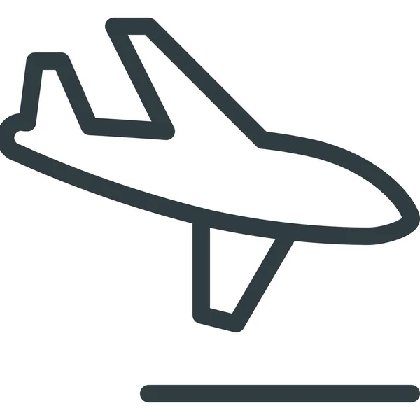 Иконка Посадки Рейса Стиле Outline — стоковый вектор