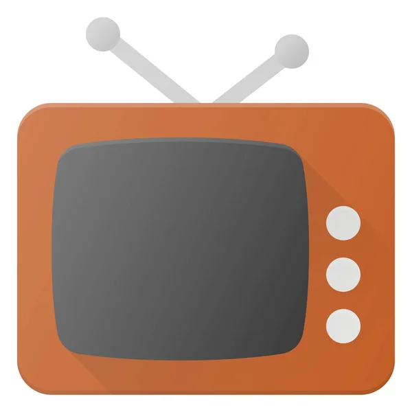 Old Retro Television Icon Flat Style — Stock Vector