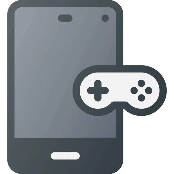 Icono Del Teléfono Móvil Del Juego Estilo Contorno Lleno — Vector de stock