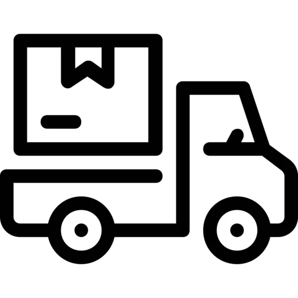 Box Car Delivery Ikone Outline Stil — Stockvektor
