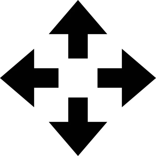 Flèche Direction Déplacer Icône Dans Style Contour — Image vectorielle