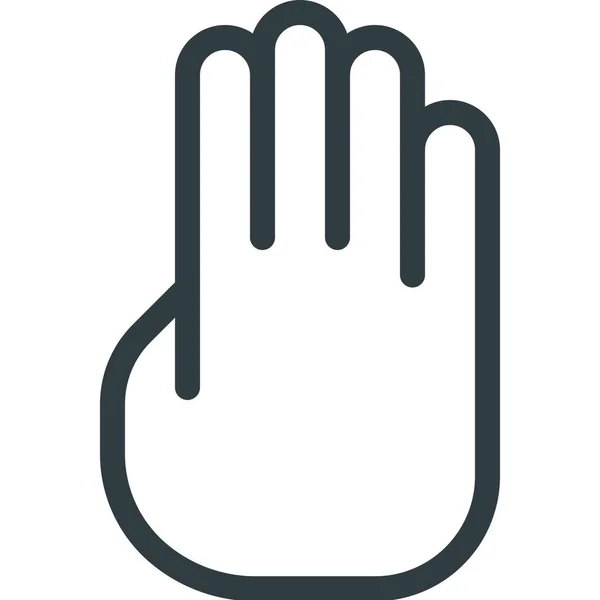 Klik Vinger Vier Pictogram Outline Stijl — Stockvector