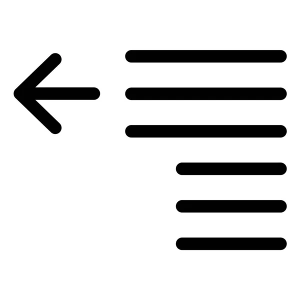 Einrückung Des Linken Absatzsymbols Umrissstil — Stockvektor