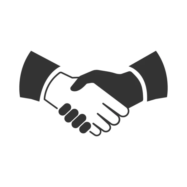 Vereinbarung Business Handshake Ikone Soliden Stil — Stockvektor
