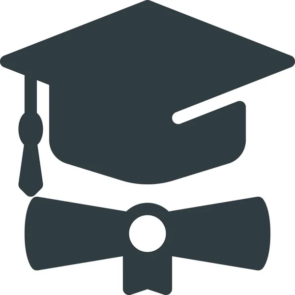 Certificado Ícone Diploma Dia Estilo Sólido — Vetor de Stock