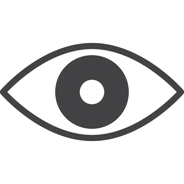 Ícone Relógio Visão Olho Estilo Sólido —  Vetores de Stock