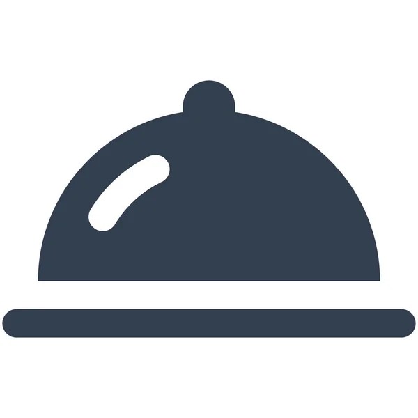 Assiette Manger Icône Service Dans Style Solide — Image vectorielle