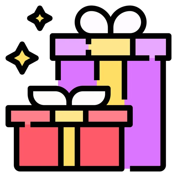 Verjaardagskist Cadeau Pictogram Evenementen Entertainment Categorie — Stockvector