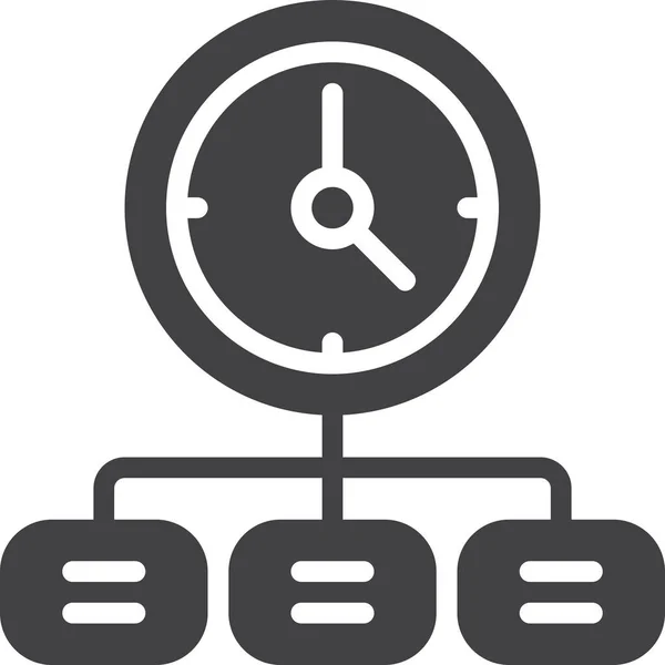 Icono Organización Gestión Reloj — Vector de stock