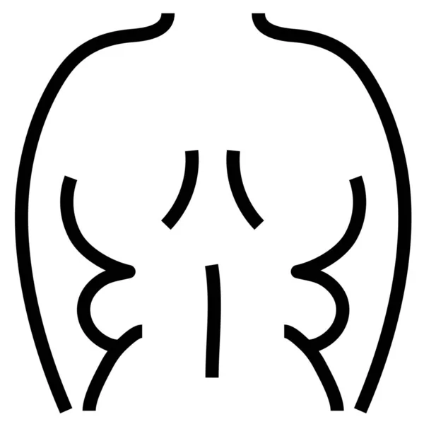 Back Body Fat Icon Outline Style — 스톡 벡터