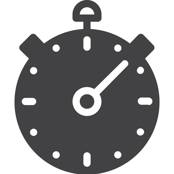 Chronometer Stopwatch Tijd Pictogram Massieve Stijl — Stockvector