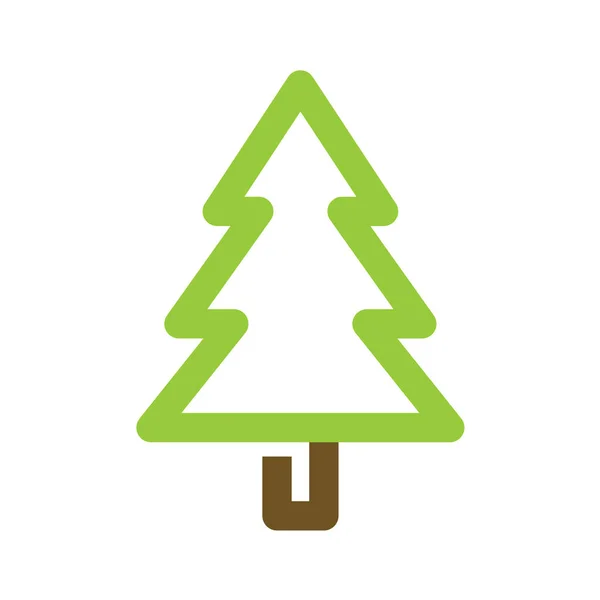 Weihnachtsbaum Ikone Outline Stil Feiern — Stockvektor