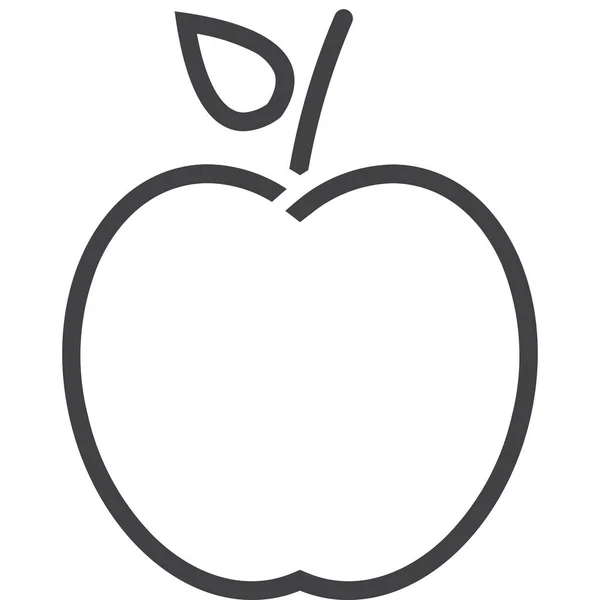 Apfel Obst Ikone Umriss Stil — Stockvektor