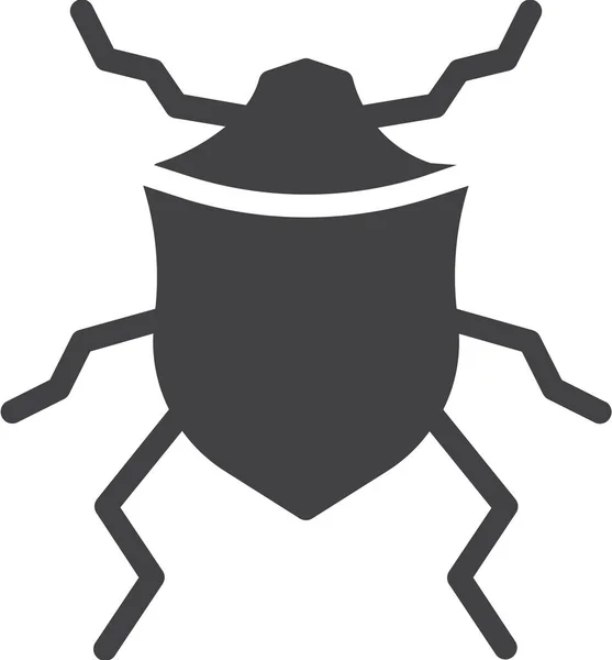 Ícone Bug Besouro Percevejo Estilo Sólido — Vetor de Stock