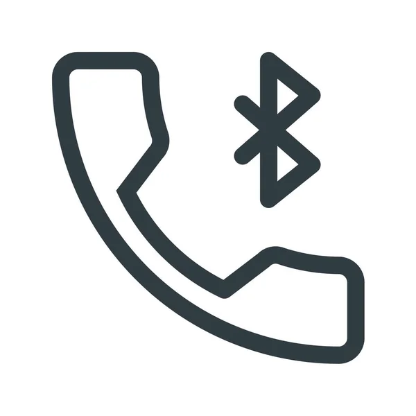 Bluetooth Oproep Telefoon Pictogram Outline Stijl — Stockvector