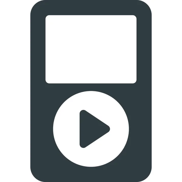 Ipod Media Mp3 Icône Dans Style Solide — Image vectorielle