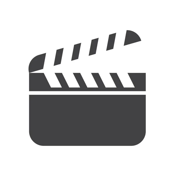 Panneau Cinéma Clapboard Icône Dans Style Solide — Image vectorielle
