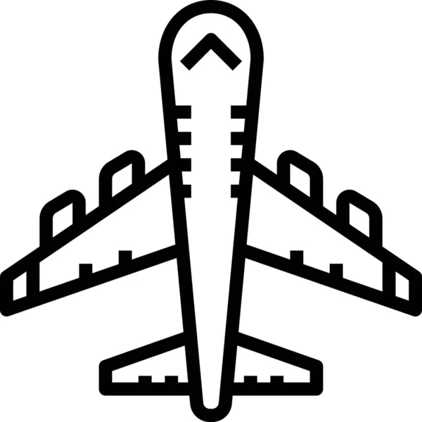 Icono Vuelo Del Avión Avión Estilo Esquema — Vector de stock