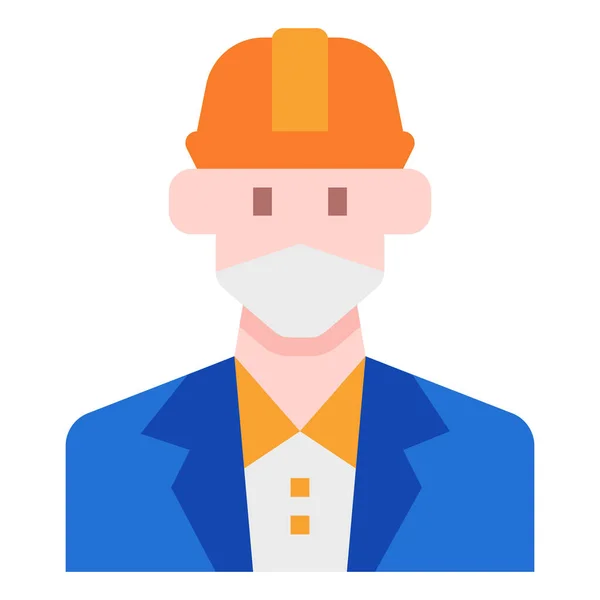 Arquitecto Avatar Hombre Icono — Vector de stock