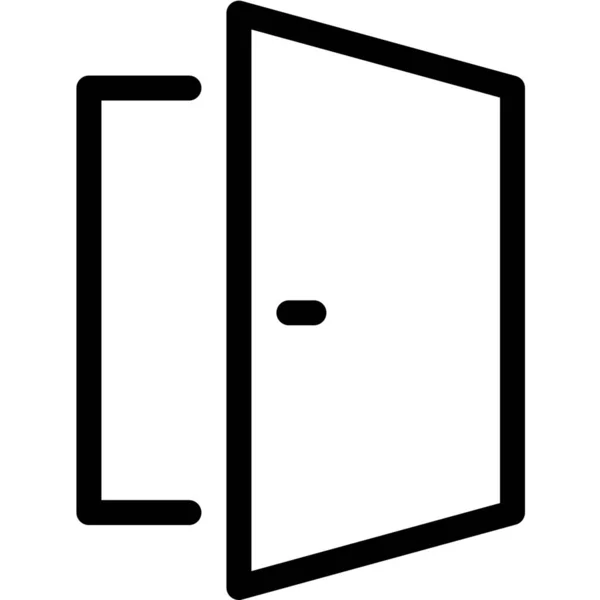 Porte Sortie Déconnexion Icône Dans Style Contour — Image vectorielle