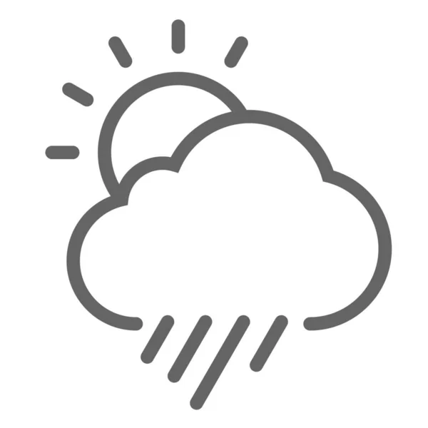Wolkenvorhersage Regen Symbol Umrissstil — Stockvektor