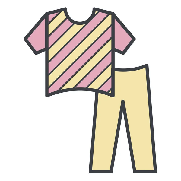 Icono Pantalones Pijama Traje Estilo Contorno Lleno — Vector de stock