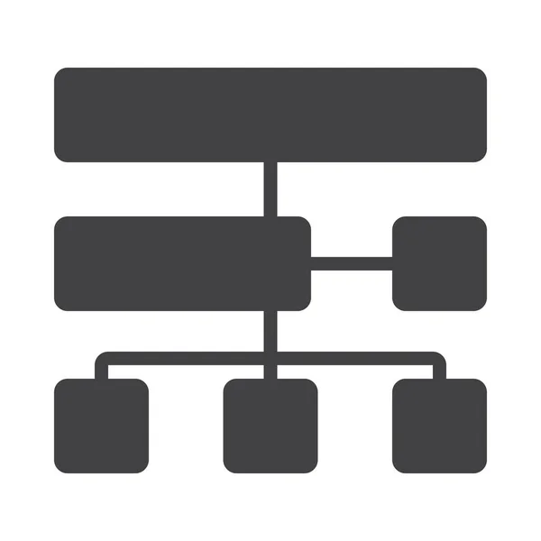 Diagrama Flujo Icono Navegación Del Mapa — Vector de stock