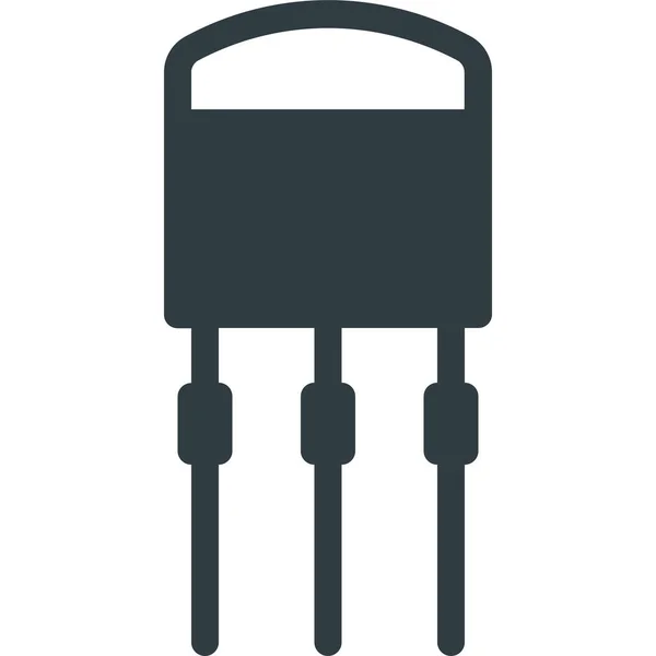 Icono Transistor Ciencia Electrónica Estilo Sólido — Archivo Imágenes Vectoriales