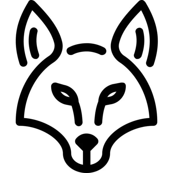 Ζώο Σαρκοφάγος Αλεπού Εικονίδιο Στυλ Περίγραμμα — Διανυσματικό Αρχείο