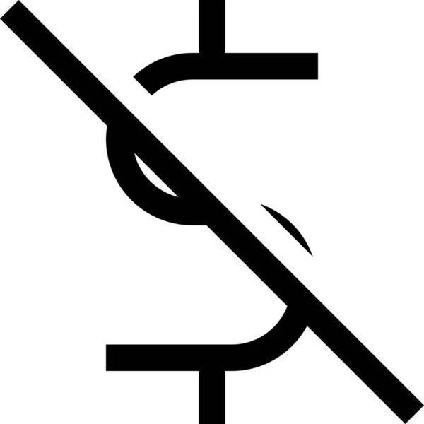 Ikona Pieniędzy Dolar Deficytu Zarysie Stylu — Wektor stockowy