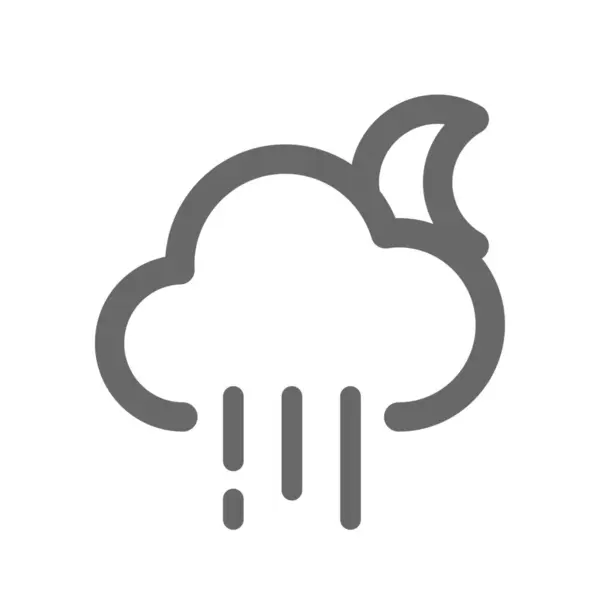 Clima Nube Previsione Icona Stile Outline — Vettoriale Stock