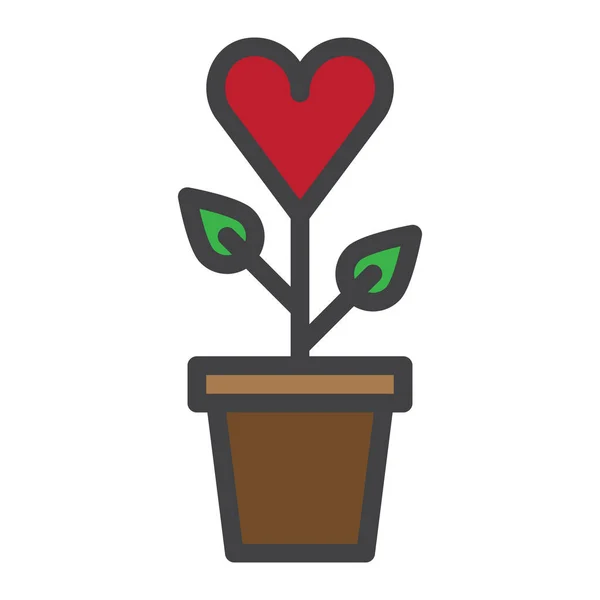 Heart Plant Flower Icon — Stockvector